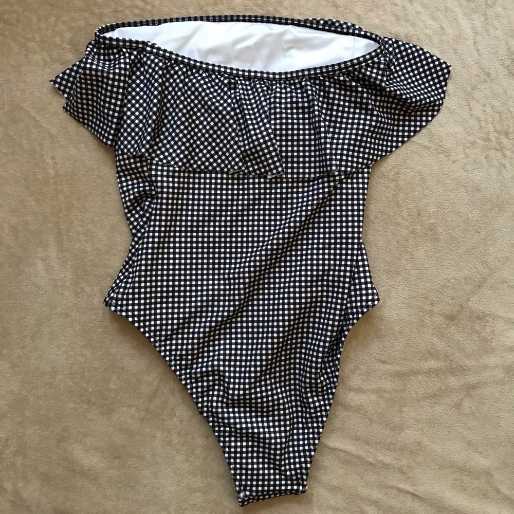 Pacsun One Piece Bathing Suit Gingham With Ruffle